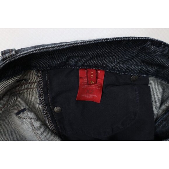 Vtg Y2K Express X2 Womens 8R Faded Stella Full Leg Flared Stretch Denim Jeans - Picture 8 of 13